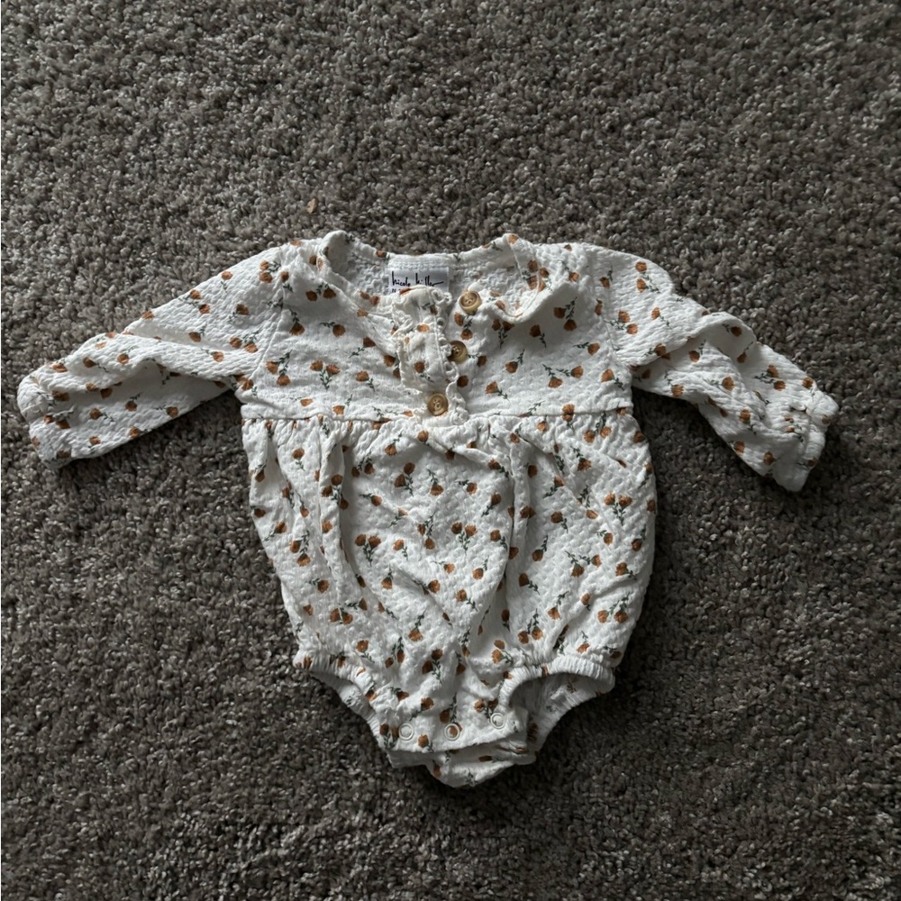 Adorable White and Brown Baby Two Piece